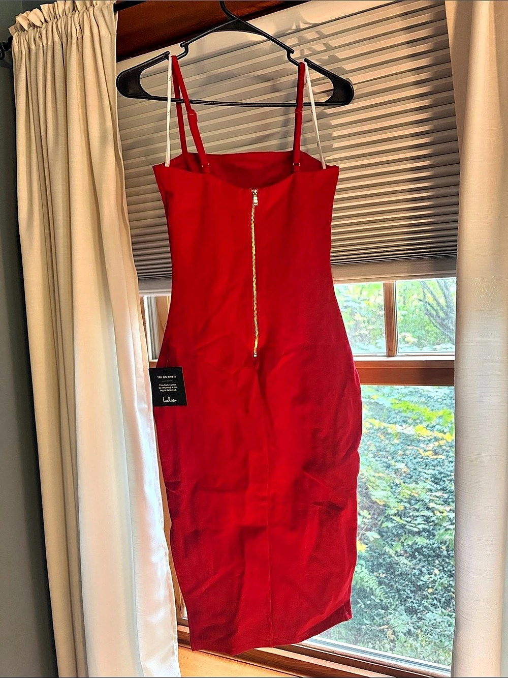 Lulus Red Square Neck Bodycon Midi Dress Size XS